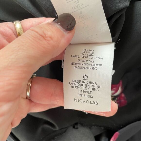 NICHOLAS Black Floral Tiered Maxi Dress - Picture 10 of 11